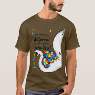 T-shirt Ce qui vous rend différents éléphant maman Autisme