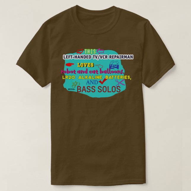 T-shirt Ce réparateur de magnétoscope aime les batteries d (Design devant)