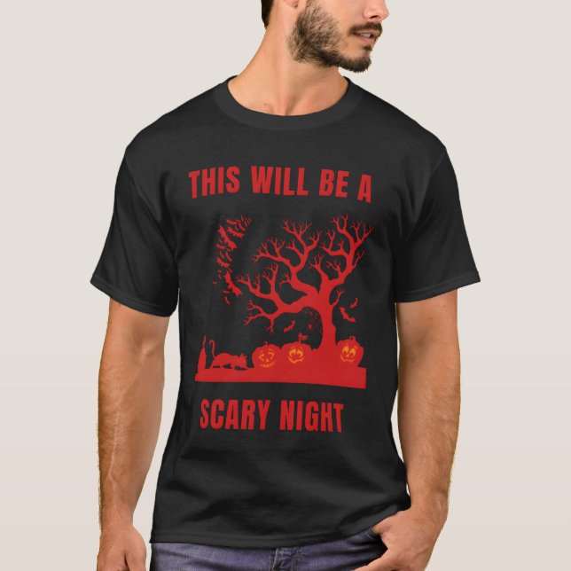 T-shirt Ce sera un cadeau d'Halloween de nuit effrayant (Devant)