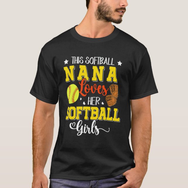 T-shirt Ce Softball Nana Aime Ses Filles De Softball Playe (Devant)