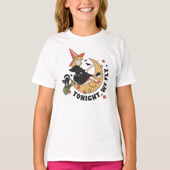 T-shirt Ce Soir, Nous Volons Une Sorcière Mignonne (Devant)