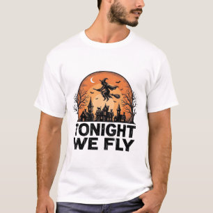 T-shirt Ce soir nous volons vintage sorcière Halloween con