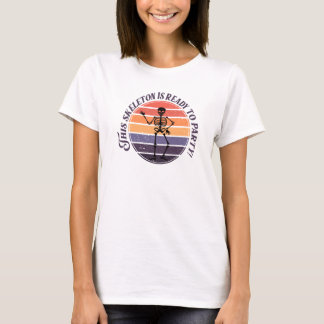 T-shirt Ce Squelette Est Prêt À Faire La Fête, Halloween,