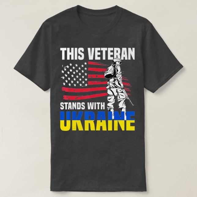 T-shirt Ce Vétéran Se Trouve En Ukraine (Design devant)