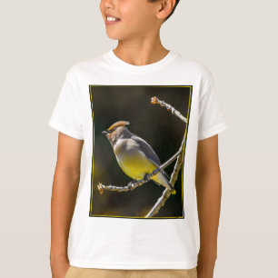 T-shirt Cèdre cire Songbird Photo originale Oiseau sauvage