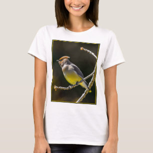 T-shirt Cèdre cire Songbird Photo originale Oiseau sauvage