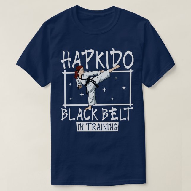 T-shirt Ceinture noire en formation Hapkido (Design devant)