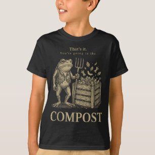 T-shirt Cela va dans le compost drôle de grenouille jardin