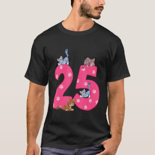 T-shirt Célébrant l'anniversaire de chat de 25 ans 25 ans 