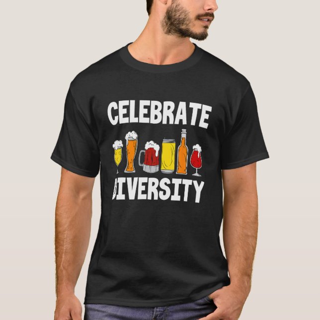 T-shirt Celebrate Diversity Craft Beer Drink Root Beer  Al (Devant)