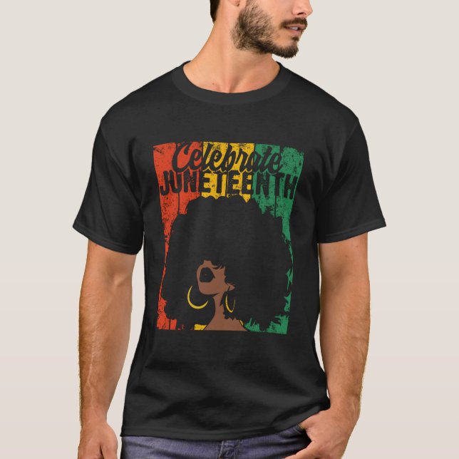 T-shirt Celebrate Junenth African Colors (Devant)