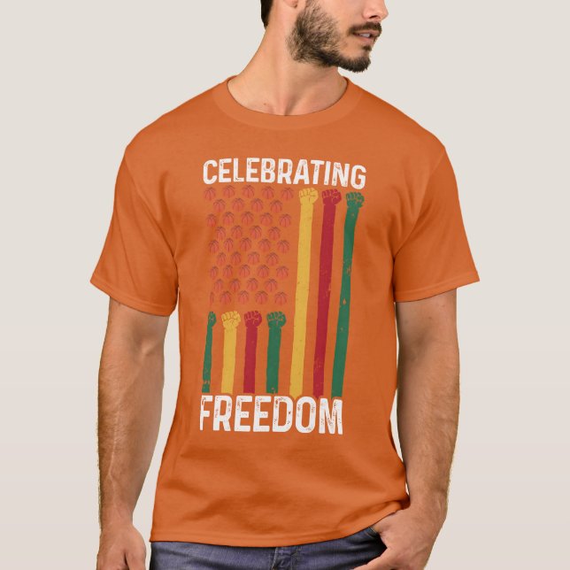 T-shirt Celebrating Freedom Sports Flag Basketball funny (Devant)