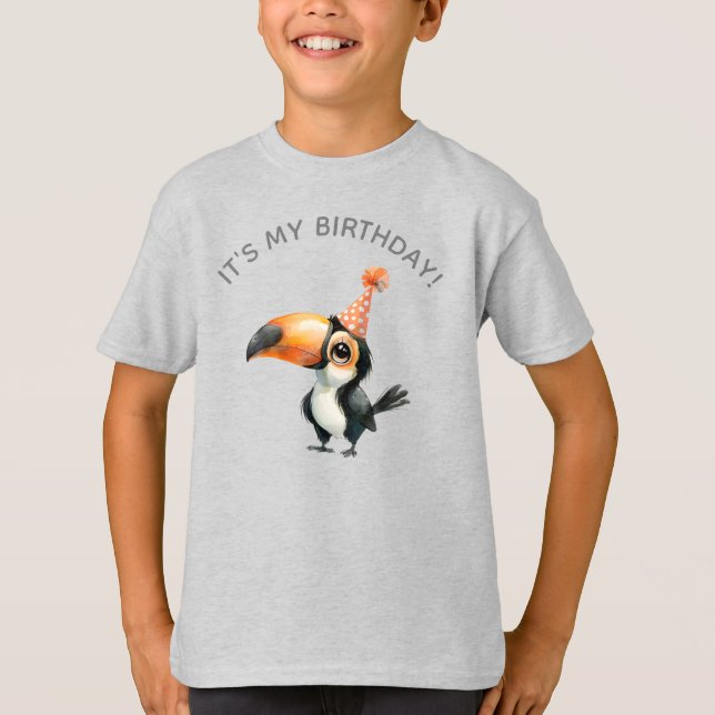 T-shirt Célébration d'anniversaire pour bébé toucan (Devant)
