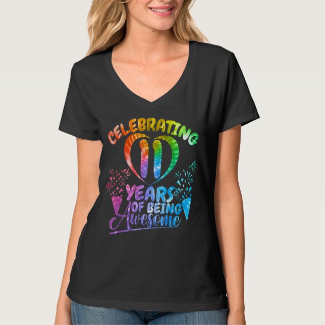 T-shirt Célébration De 11 Ans D'Être Impressionnant Annive (Devant)