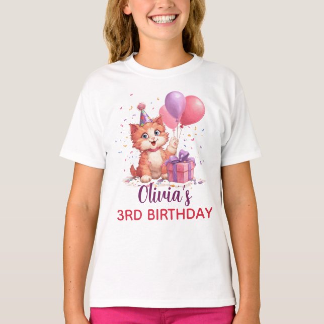 T-shirt Célébration de chats Kitty Anniversaire (Devant)