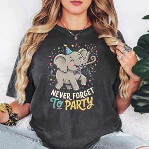 T-shirt Célébration de fête d'éléphant mignon
