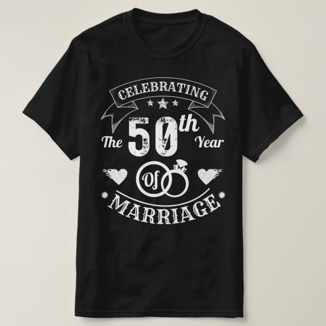 T-shirt Célébration De La 50E Année Du Mariage (Design devant)