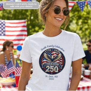 T-shirt Célébration de la famille américaine pour le 250e 