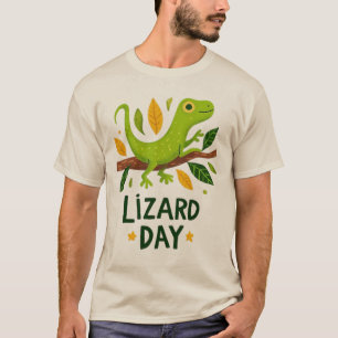 T-shirt Célébration de la Journée du Lézard Dessin Animé C