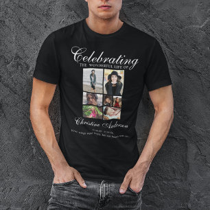 T-shirt Célébration de la vie   Mémorial de collage photo