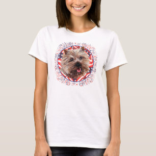 T-shirt Célébration du drapeau américain Cairn Terrier
