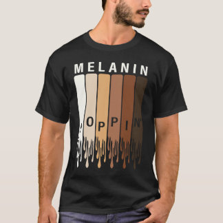 T-shirt Célébration Rétro Melanin Poppin Afro Mois de l'Hi