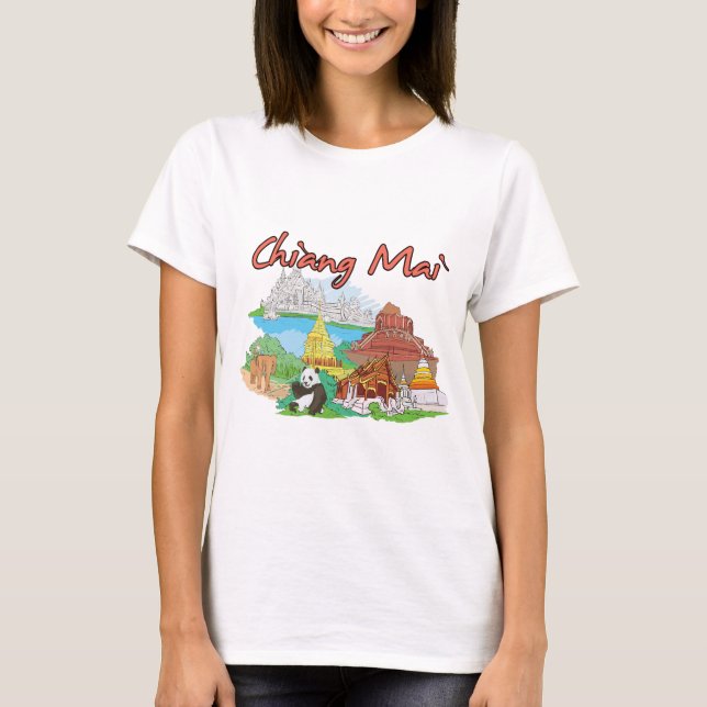 T-shirt Célèbre ville de Chiang Mai, Thaïlande (Devant)
