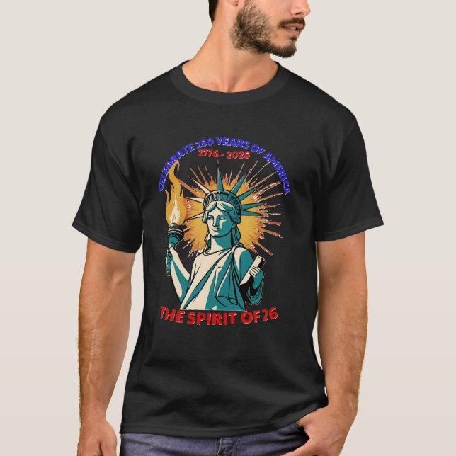 T-SHIRT CÉLÉBRER 250 ANS D'AMÉRIQUE - L'ESPRIT DE 26 (Devant)