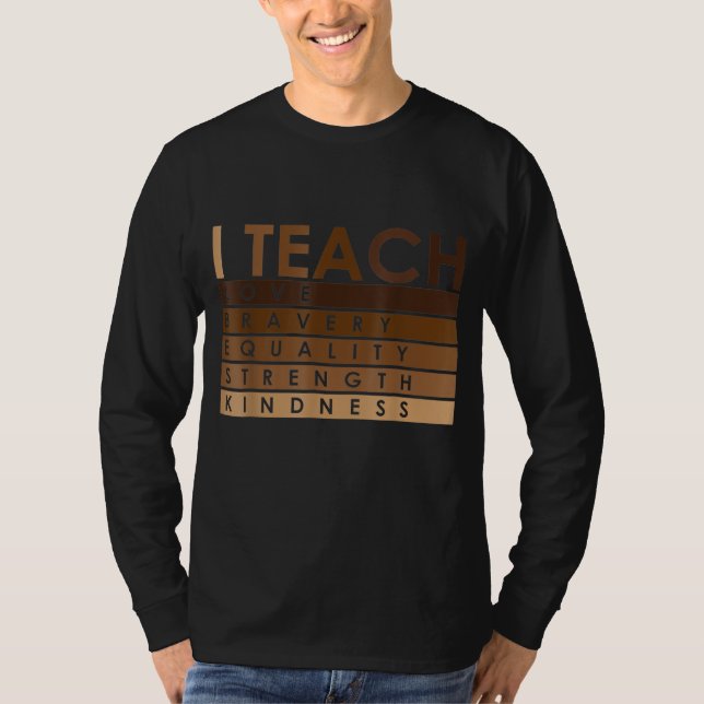 T-shirt Célébrer Enseigner l'histoire noire Mois I Enseign (Devant)