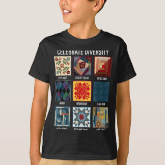 T-shirt Célébrer la diversité artisanat de patchwork de qu