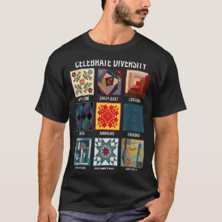 T-shirt Célébrer la diversité artisanat de patchwork de qu