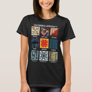 T-shirt Célébrer la diversité artisanat de patchwork de qu