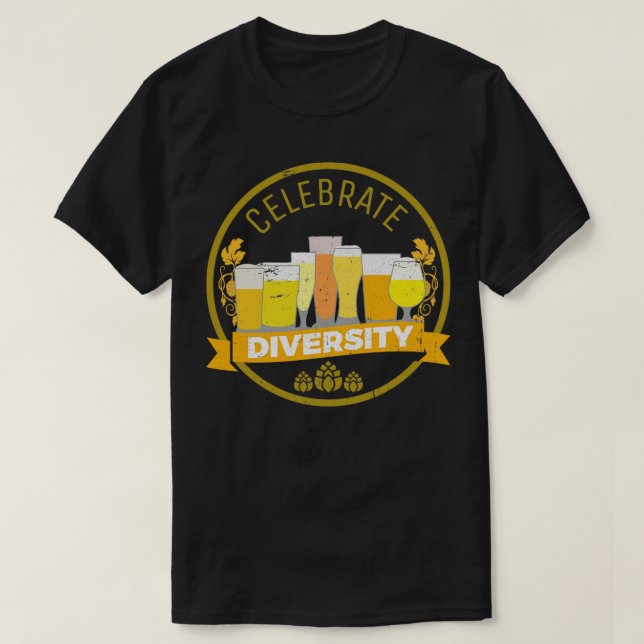 T-shirt Célébrer la diversité bières saveur de bière 1 (Design devant)