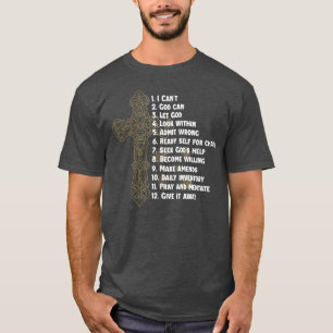 T-shirt Célébrer la récupération Christian Cross 12 Step G