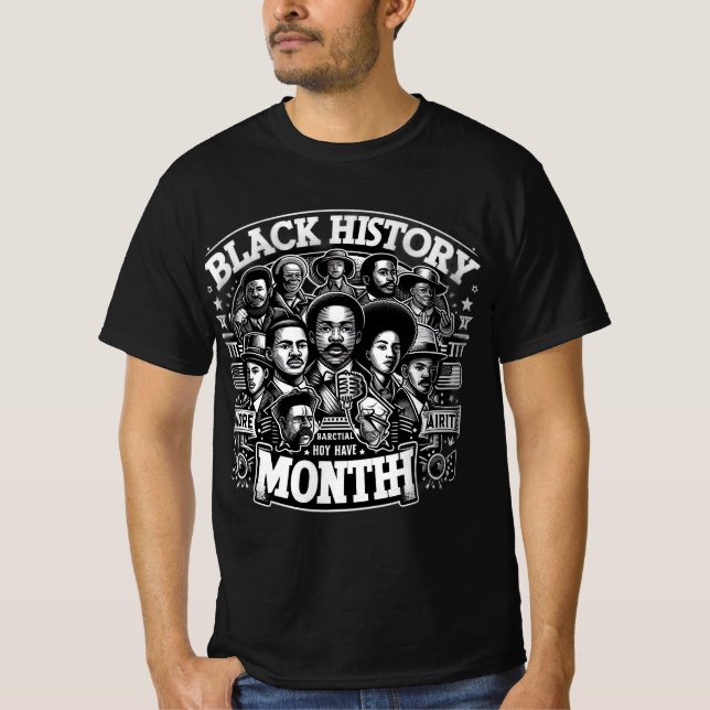 T-shirt Célébrer le Mois de l'histoire noire Grandes fiert (Devant)