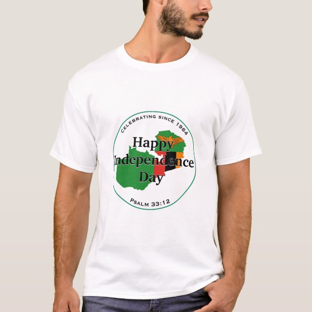 T-shirt Célébrer l'INDÉPENDANCE DE LA ZAMBIE (Devant)
