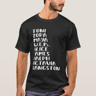 T-shirt Célèbres Auteurs Africains-Américains Noirs Du 20E
