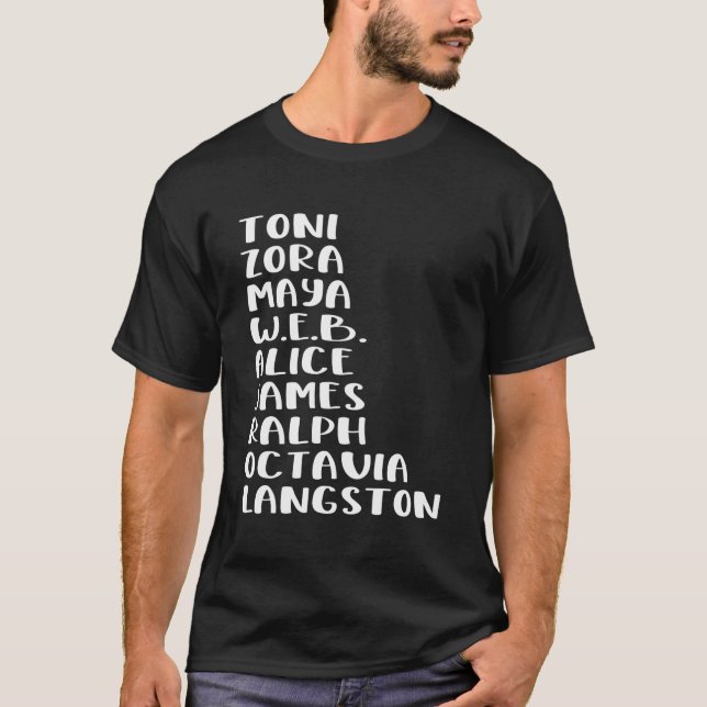 T-shirt Célèbres Auteurs Africains-Américains Noirs Du 20E (Devant)