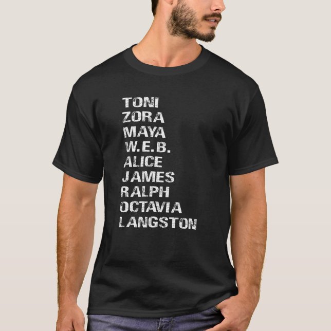 T-shirt Célèbres auteurs noirs du XXe siècle 1 (Devant)