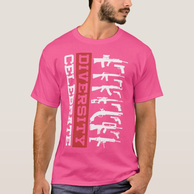 T-shirt Célébrez la diversité Différents amoureux des arme (Devant)