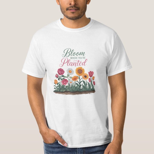 T-shirt Célébrez la nature avec des motifs florissants (Devant)