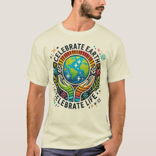 T-shirt Célébrez la Terre, célébrez la vie de base des hom