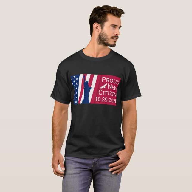 T-shirt Célébrez l'Américain fier de nouveau citoyen des (Devant entier)