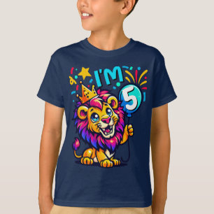 T-shirt Célébrez le 5e anniversaire de votre enfant Lion p