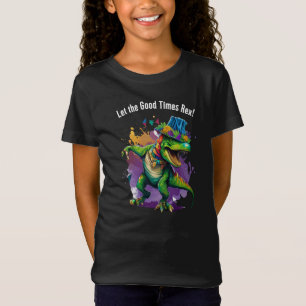 T-Shirt Célébrez Mardi Gras avec Dancing T Rex Dinosaur