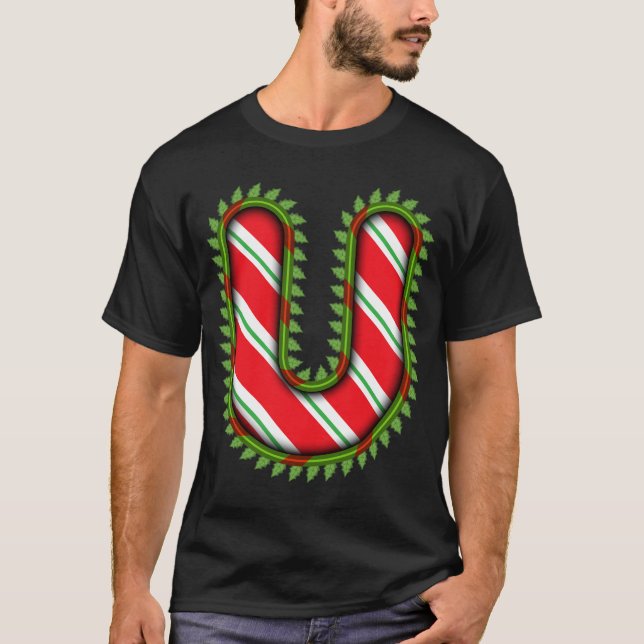 T-shirt Célébrez Noël avec les lettres de votre nom (Devant)