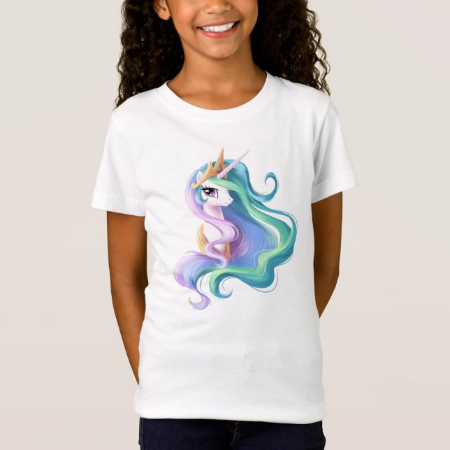 T-Shirt celestia de princesse de licorne (Devant)