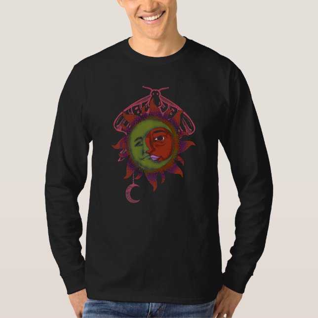 T-shirt Celestial Bodies Universe Astronomy Boho Sun Moon  (Devant)