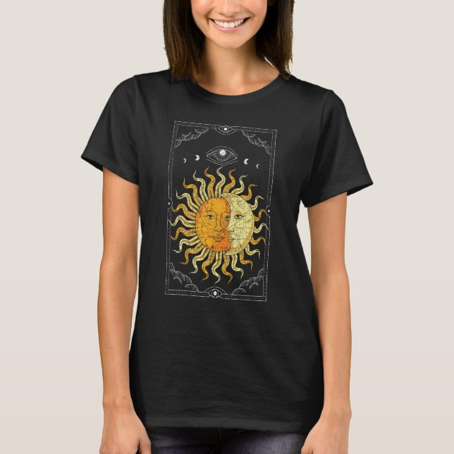 T-shirt Celestial Body Boho Sun Moon Astronomy Universe As (Devant)