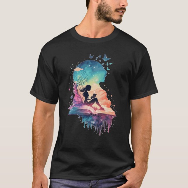 T-shirt Celestial Fairy Reading Book Fantasy Novel Book (Devant)